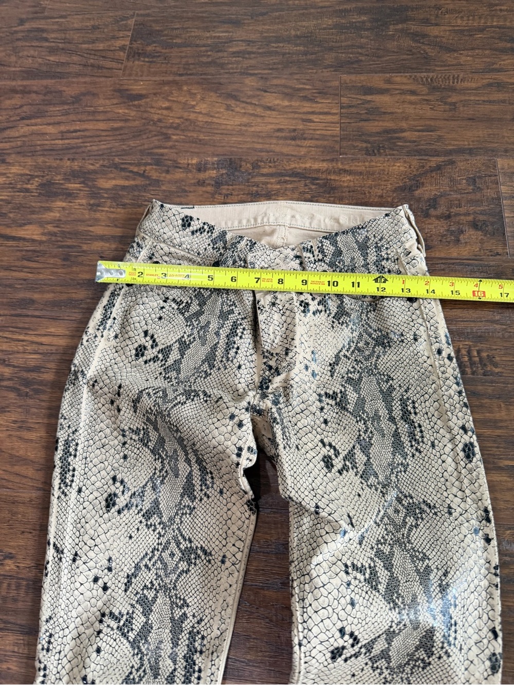 7 For All Mankind Women's Tan & Black Pattern "The Skinny" Pants Size 25 - Picture 11 of 12